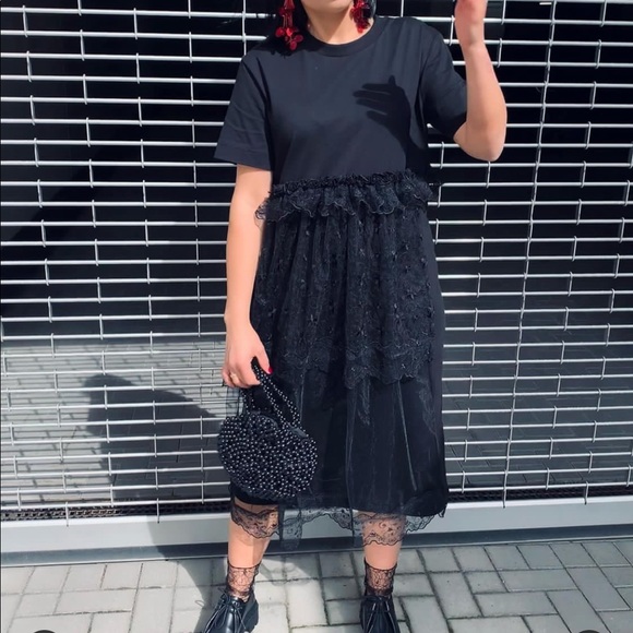 Simone Rocha x H&M Black Lace T-Shirt Dress - Picture 2 of 14